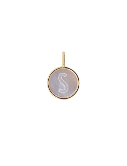 Design Letters Pearl Charm Gold A-Z - Gold - Ø:12MM Design Letters Pearl Charm Gold A-Z - Gold - Ø:12MM