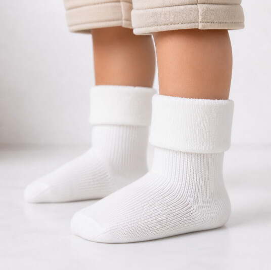 MP   Babysokker i ullfrottè Hvite unisex