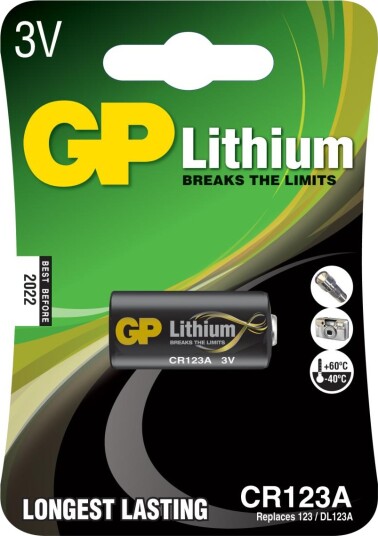GP CR123A 3V Lithiumbatteri til Kamera med 1400 mAh