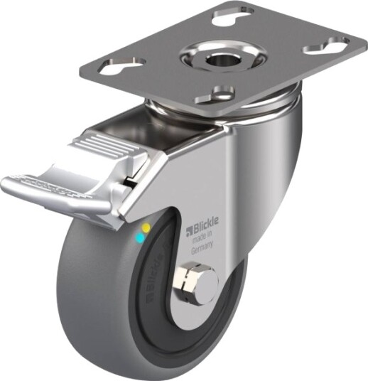 Blickle Styrehjul Med Brems 641241 Lkpxa-Tpa 80Kfd-Fi-Els (Hjuldiameter 80 Mm, 65 Kg) 1 Stk