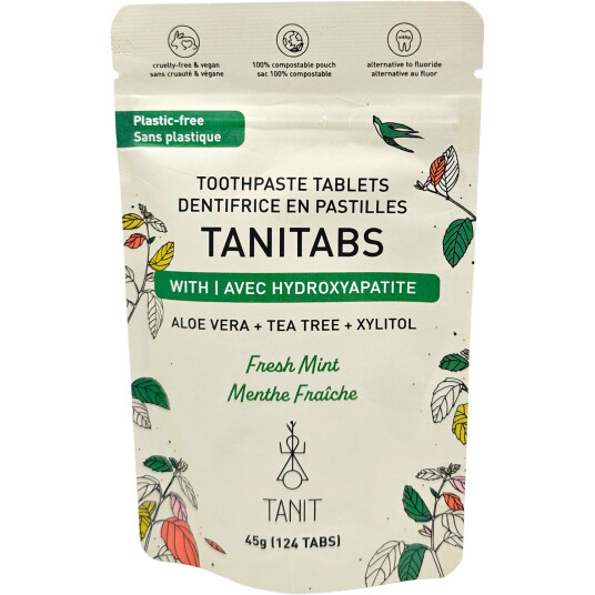 Naturlige Tannpastatabletter med Hydroxyapatit & Xylitol TANITABS Fresh Mint 124 stk.