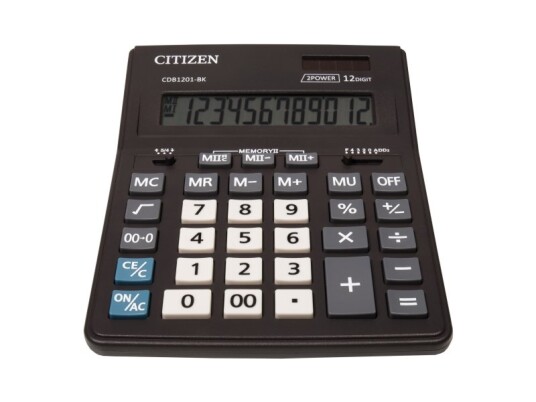 Citizen Cdb1201-Bk, Lomme, Grunnleggende, 12 Sifre, 1 Linjer, Batteri/Solcelle, Sort