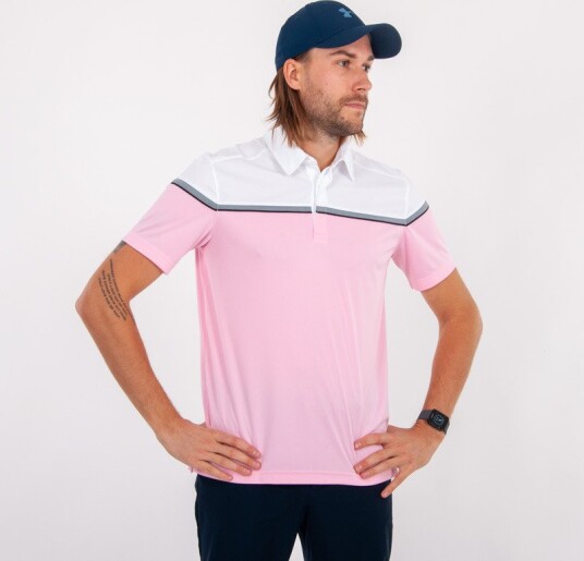 Cutter & Buck Seabeck Rosa Hvit Golf pologenser herre Ljusrosa/Vit (21000) Small