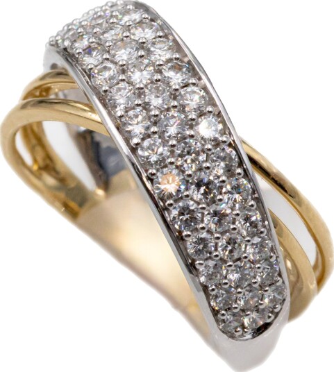 By Gullfunn Milano diamantring med 0,95 ct størrelse  Tofarget ring i gull med diamant 0,95 ct WP Str. 56