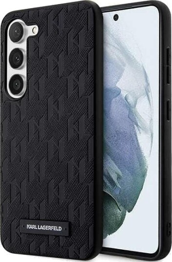 Karl Lagerfeld Saffiano Mono Metal Logo Mobildeksel til Samsung Galaxy S24 Svart