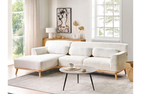 Bree Hjørnesofa 3 seter   Hvit/Lyst tre