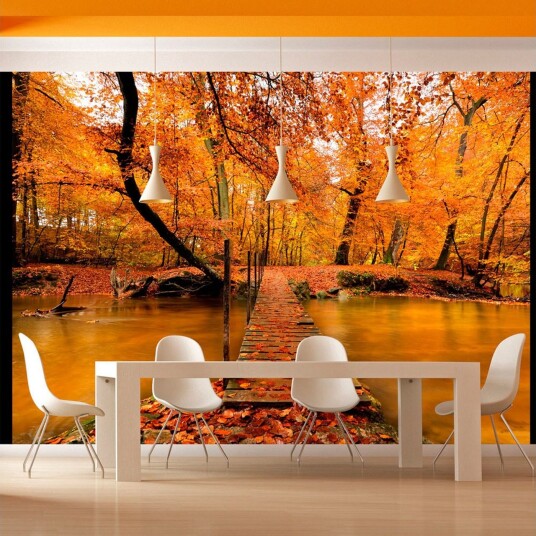 Fototapet Autumn Bridge 250x193 - Artgeist sp. z o. o.