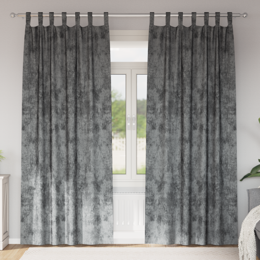 Gardin med gardiner 2 pcs Grå 260 x 140 cm Fløyel