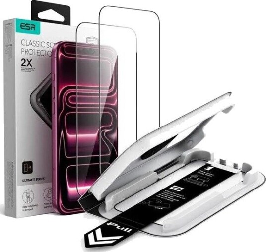ESR UltraFit Classic 2-Pack Tempered Glass for iPhone 18 Pro / 17 Pro - Black