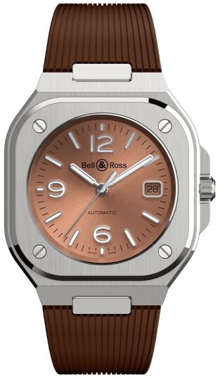 Bell & Ross Herreklokke BR05A BR ST/SRB BR 05 Coppere Brun/Gummi