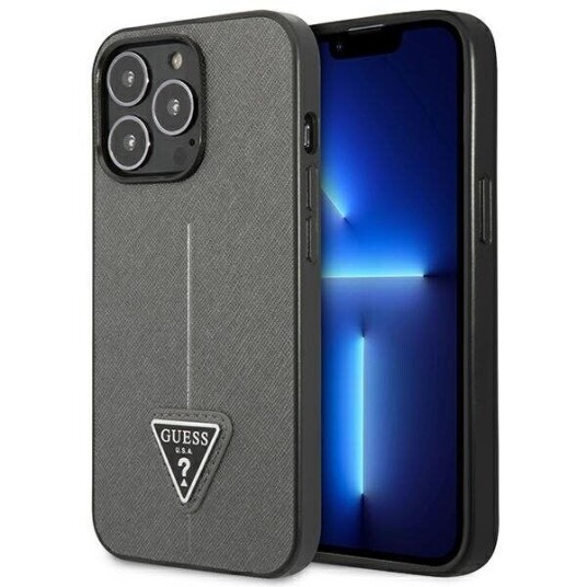 Guess Hardcase til iPhone 14 Pro 6,1" Sølv med Saffiano Logo