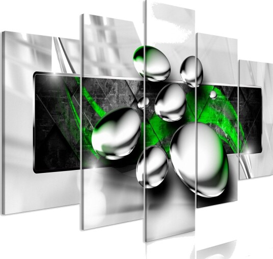 Bilde Shiny Stones 5 Parts Wide Green 100x50 Artgeist sp. z o. o.