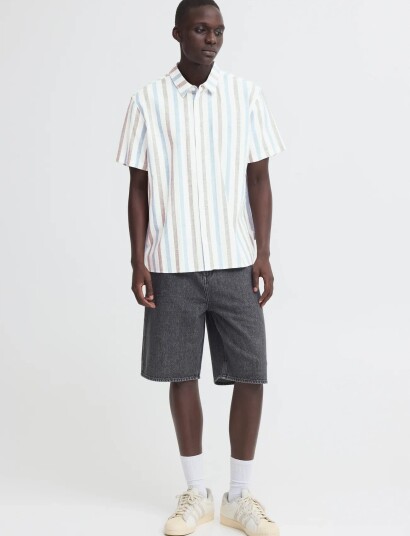 Blend Bhaban Shirt Stripe   Blue   XL