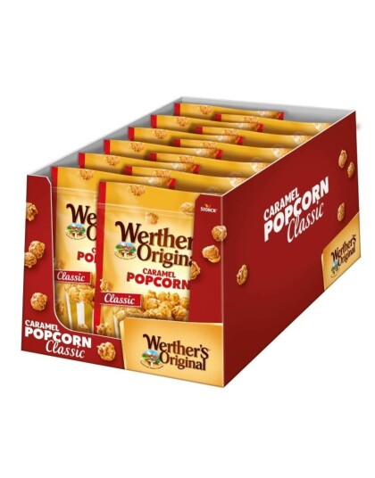 12 stk Werthers Original Caramel Popcorn Popcorn med Karamell Hel Eske 1,68 kg 12 stk Werthers Original Caramel Popcorn Popcorn med Karamell Hel Eske 1,68 kg