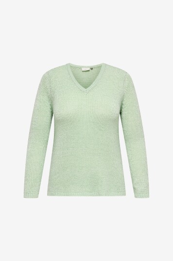Only Carmakoma Pullover carGeena L/s V neck Knt Grønn