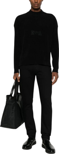 Emporio Armani Herre Strikkevarer Svart XL, Emporio Armani Herre Strikkevarer Svart XL,