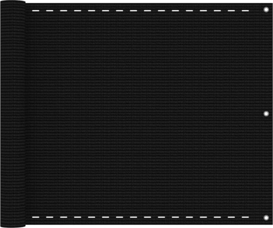 vidaXL Balkongskjerm svart 75x300 cm HDPE