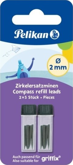 Pelikan Ledninger, Ledningsinnsatser For Griffix Compass 2X17mm 10 Stk Pelikan