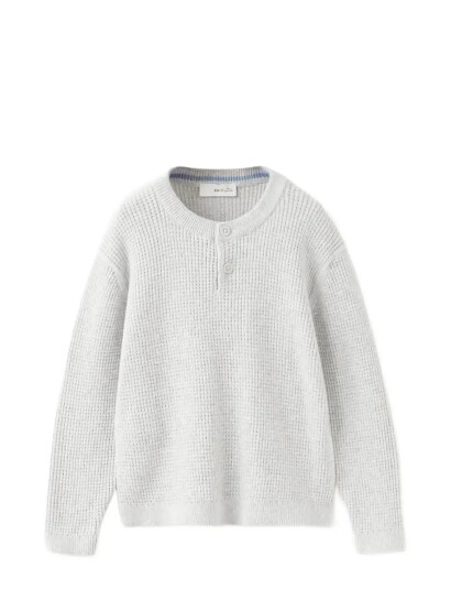 Mango Buttons Detail Knit Sweater   Grey   18 24M
