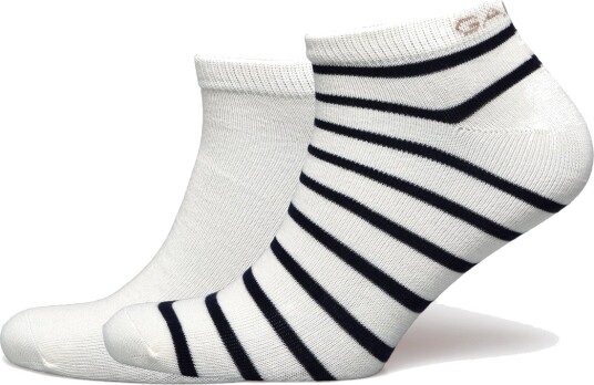 Gant Stripe And Solid Ankle Socks 2 P White 39 41
