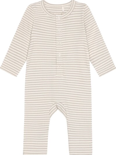 Blå Romper Ls Rib Beige 62