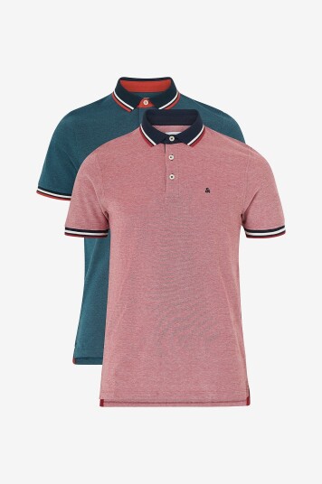Jack & Jones Pologenser jjePaulos Polo 2 pakning Rød