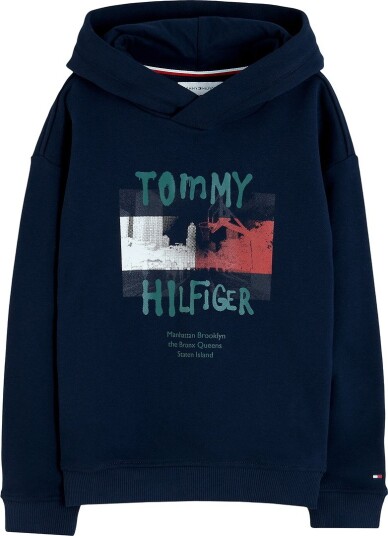 Tommy Hilfiger Flag Grafitti Hoodie DARK BLUE 164 Tommy Hilfiger Flag Grafitti Hoodie DARK BLUE 164