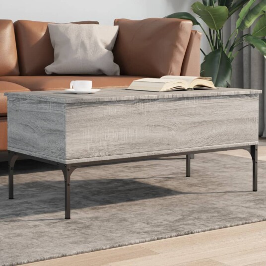 Salongbord grå sonoma 100x50x45 cm konstruert tre og metall 8721012479531