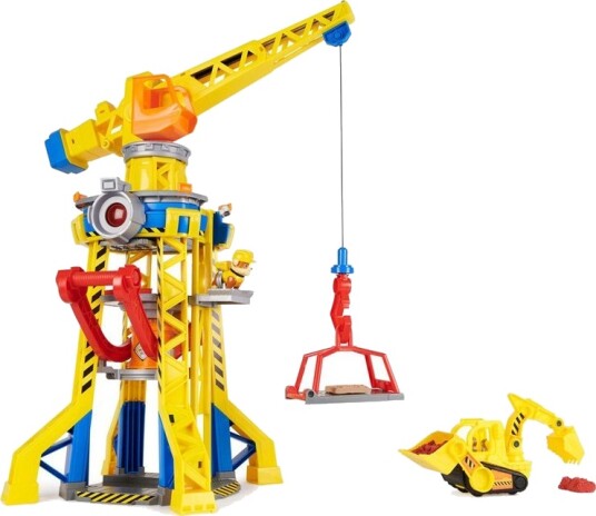 Rubble & Crew Kinetic Build-It-Sand Lekesett 60cm Bark Yard Crane Tower Rubble & Crew Kinetic Build-It-Sand Lekesett 60cm Bark Yard Crane Tower