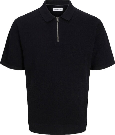 Jack & Jones Genser jjTroy Knit Zip Polo Svart