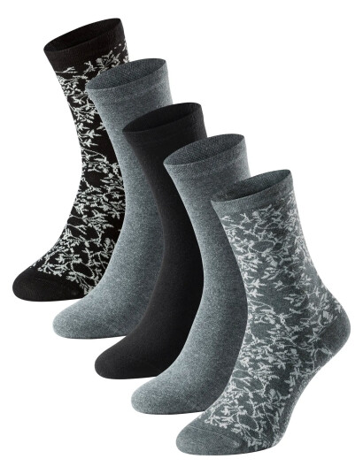 Schiesser 5Pack Damensocken - Bluebird - Grey - 35-38 Schiesser 5Pack Damensocken - Bluebird - Grey - 35-38