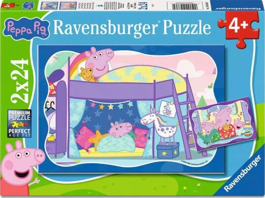 Ravensburger Peppa Gris Puslespill Good night Peppa! 2x24 Brikker