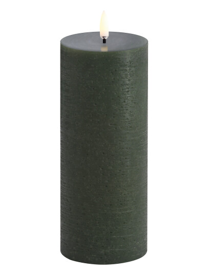 UYUNI Lighting Led Pillar Candle Olive Green Rustic 7,8X20,3 Cm   Green   H20.3CM