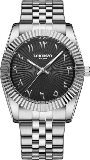Lorenzo Starburst Arabic Silver Black