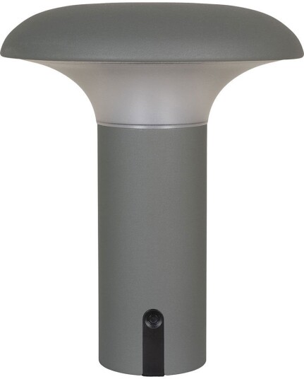 Ramsey utendørs lampe LED oppladbar grå matt.