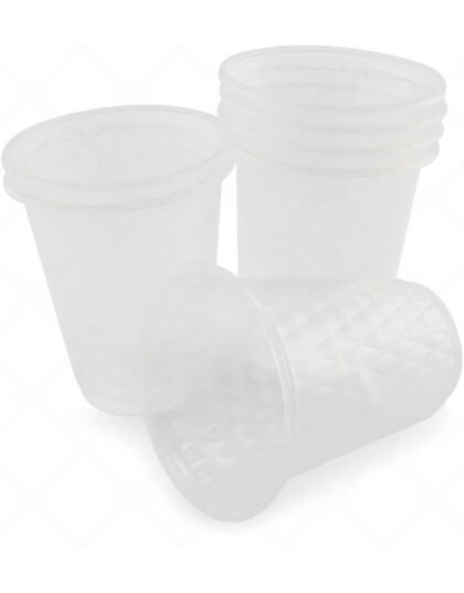 Crosswear 50 stk 250 ml Gjenbrukbare Gjennomsiktige Plastkopper med Diamantmønster 035084