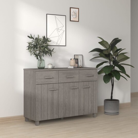 Skjenk HAMAR lysegrå 113x40x80 cm heltre furu