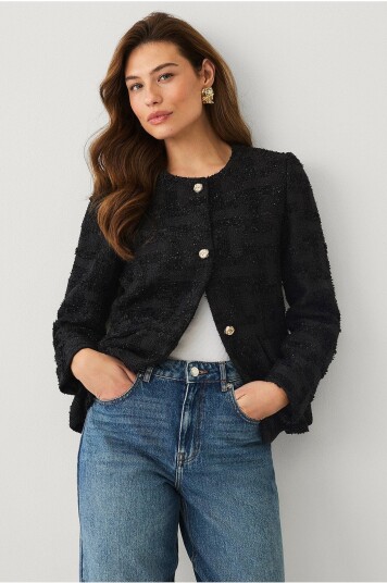 Ellos Collection Figursydd blazer Svart
