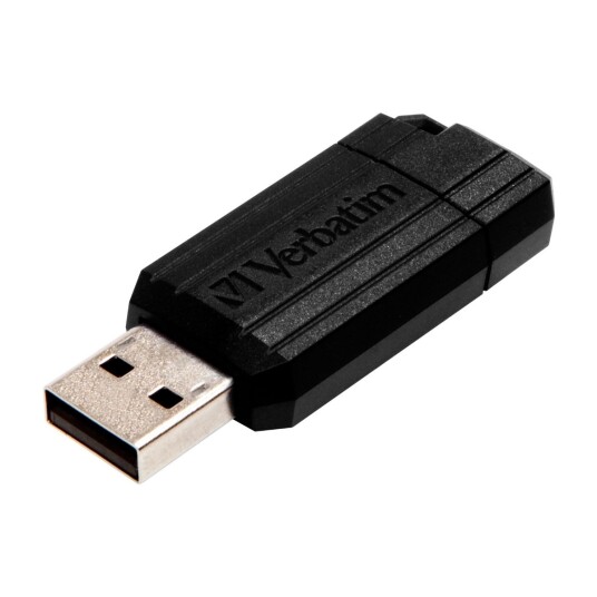Verbatim Pinstripe USB 2.0 64Gb svart minnepinne Verbatim Pinstripe USB 2.0 64Gb svart minnepinne