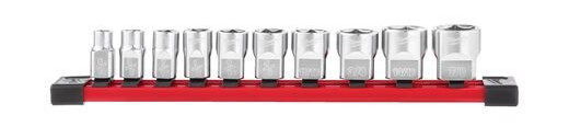 Milwaukee krom pipesett skinne 3/8" 10p tommer Milwaukee krom pipesett skinne 3/8" 10p tommer