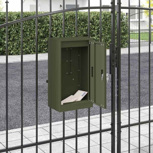 vidaXL postkasse Olivengrønn 30 x 23 x 55 cm Stål