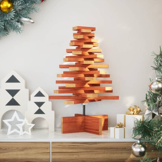 Vidaxl Juletre av tre til pynt voksbrun 60 cm heltre furu Vidaxl Juletre av tre til pynt voksbrun 60 cm heltre furu