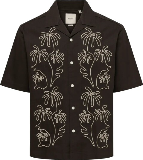 ONLY & SONS Onsmarvin Rlx Resort Ss Shirt Brown L
