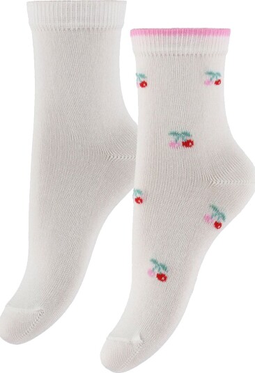 Condor Sokker   2 pack   Krem m. Blomster   Condor   7 8 år 122 128   Sokker   Hvit