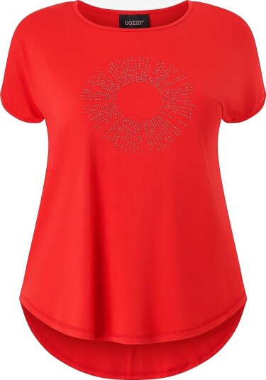 Gozzip T skjorte GGitte T shirt with stones Rød