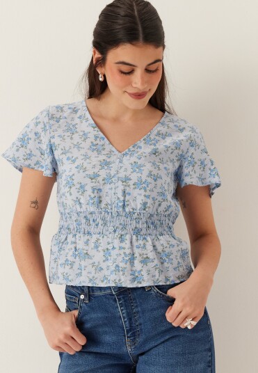 Vero Moda Vmjosie Ss V neck Short Smock Top