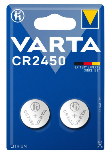 Varta CR2450 Lithium 3V Knappcellebatteri 2-Pakning - 560 mAh