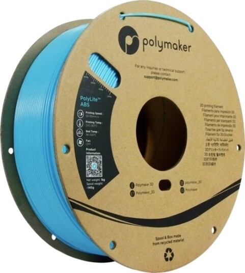 Polymaker PolyLite ABS Filament 1.75 mm 1000 g Lyseblå PE01031 Polymaker PolyLite ABS Filament 1.75 mm 1000 g Lyseblå PE01031