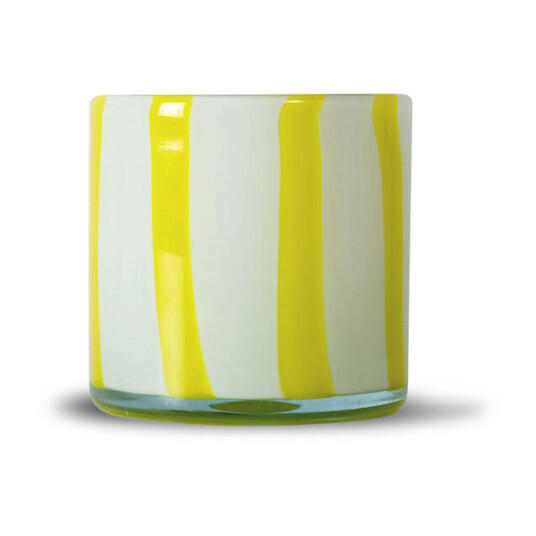 Byon Calore XS Lysestake 10 cm Gul/Hvit Glass