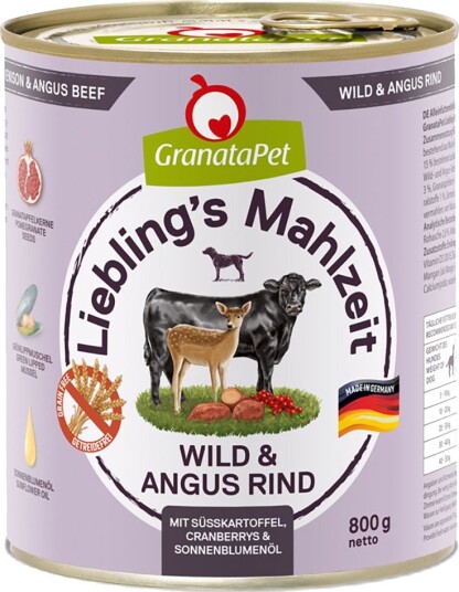 Granatapet Våtfôr Liebling'S Måltid I Hjortekjøtt Og Angus Beef 24 X 800 G